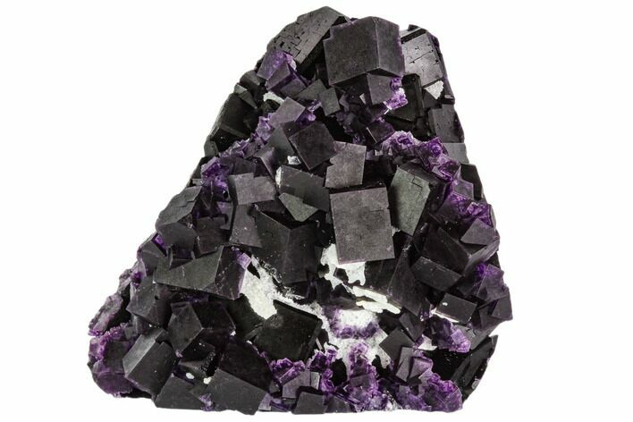 Dark Purple Cubic Fluorite Crystal Plate - China #112616